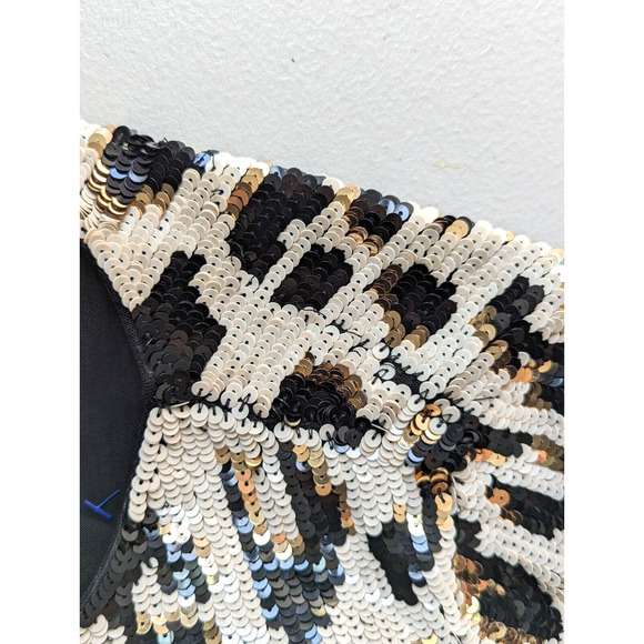 Alice + Olivia Nat Sequin Leopard Midi Dress Women's Size 4 Party Vegas - Picture 7 of 11